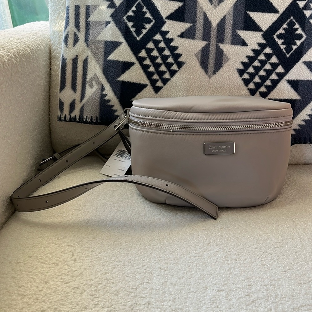 Kate Spade “Dawn” belt bag in taupe